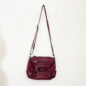 Rosetti Man-Made Material Crossbody Bag With Adjustable Strap Color Red